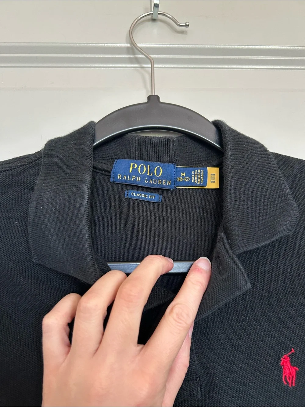 Ralph Lauren Black Polo with Red Pony Embroidery